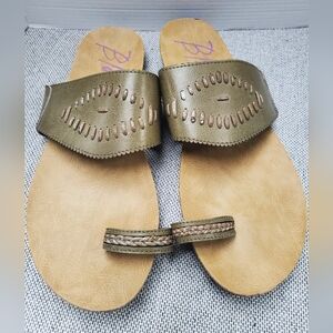 Blowfish Open Toe Strap Olive Green Women's Sandals Size 9.5
